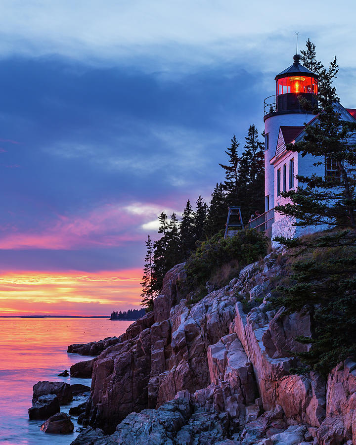 Bass Harbor Head Lighthouse at Twilight #1 Photograph by Stefan Mazzola