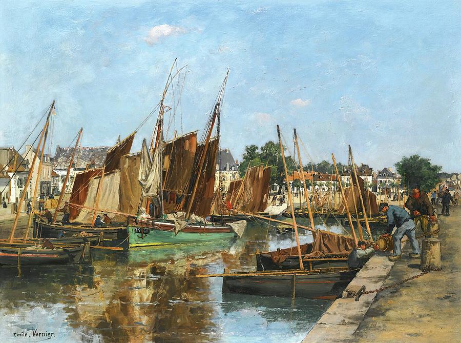 Bateaux Au Port Painting by Emile Louis Vernier - Fine Art America