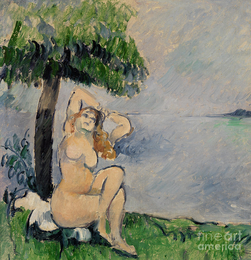 Bather at the Seashore Painting by Paul Cezanne