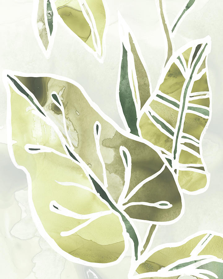 Botanicals Painting - Batik Leaves I #1 by June Erica Vess