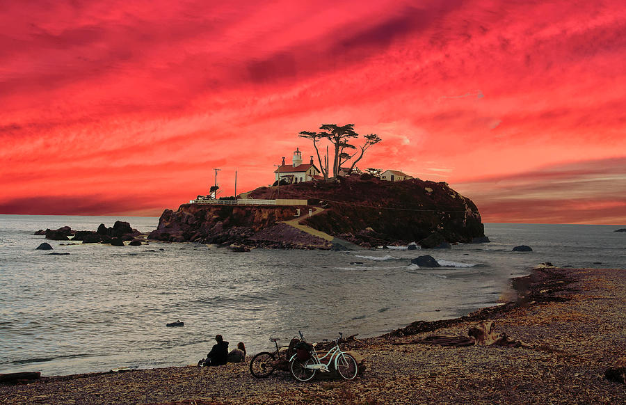 Battery Point Lighthouse at sunset  #1 Photograph by Steve Estvanik