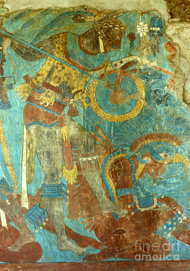 Fight Painting - Battle Of Cacaxtla, Late Classic Period by Mayan