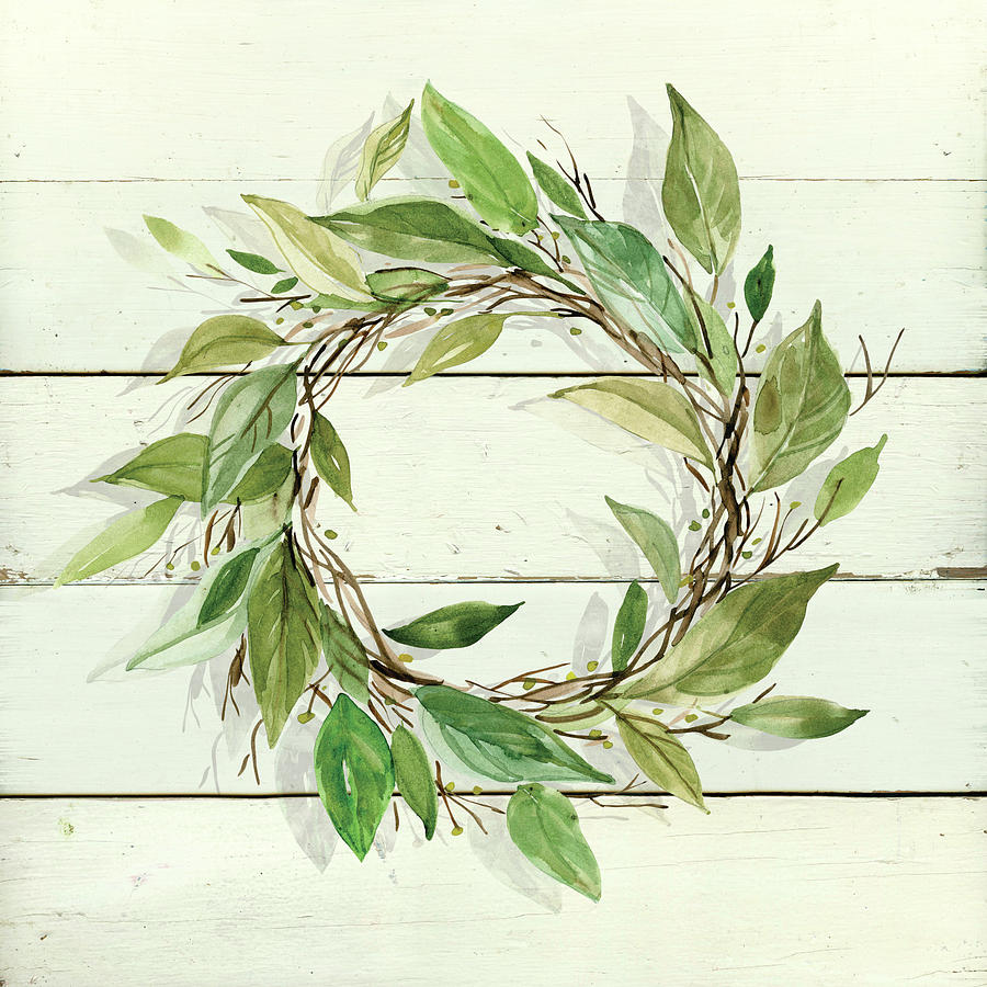 Bay Leaf Wreath #1 Painting by Carol Robinson