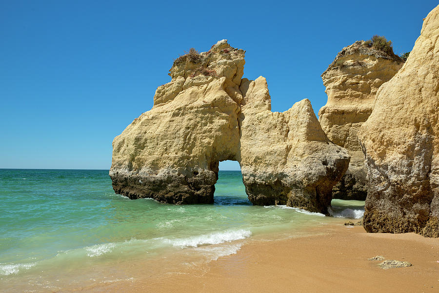 Beach & Rock Formations, Portugal #1 Digital Art by Michael Howard