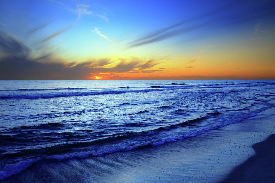 Beach And Sea Sunset #1 Photograph by Konradlew