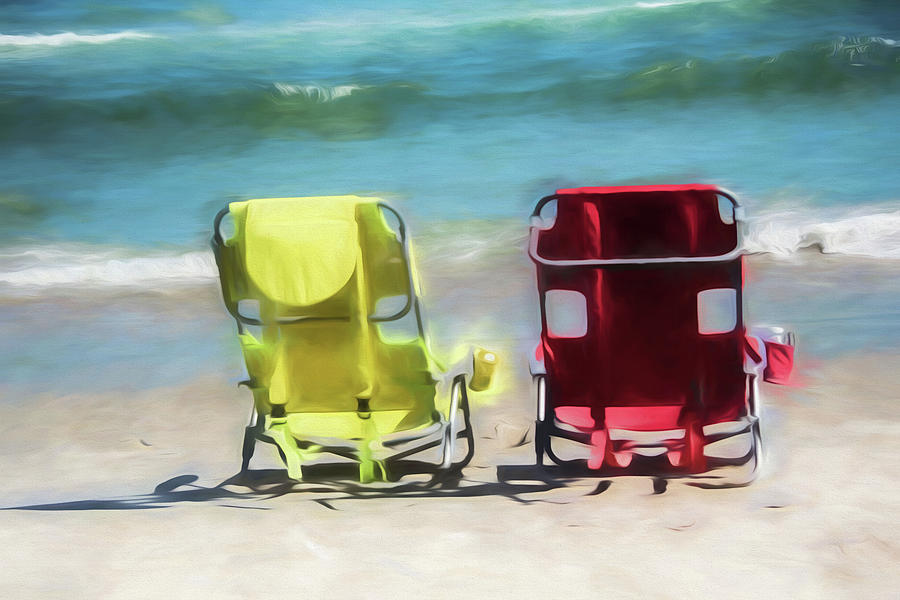 Beach chairs #2 Photograph by Alan Goldberg