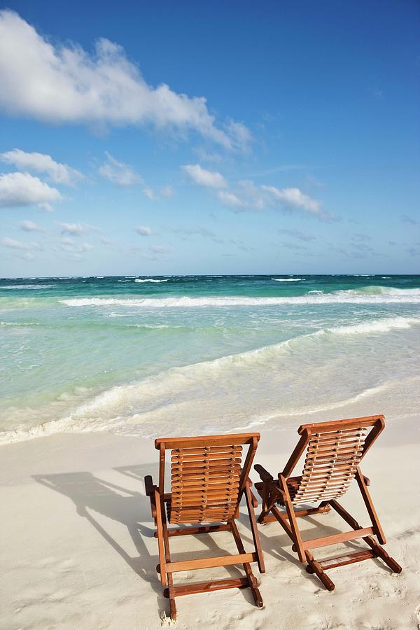 Beach Chairs In The Sand #1 by Jupiterimages