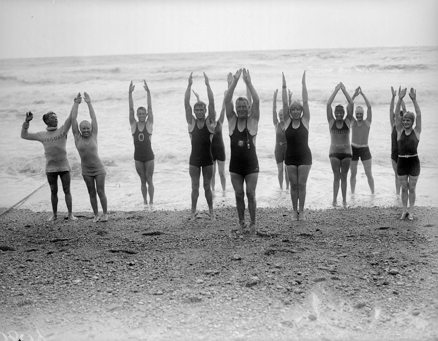 Beach Exercises #1 Photograph by Fox Photos