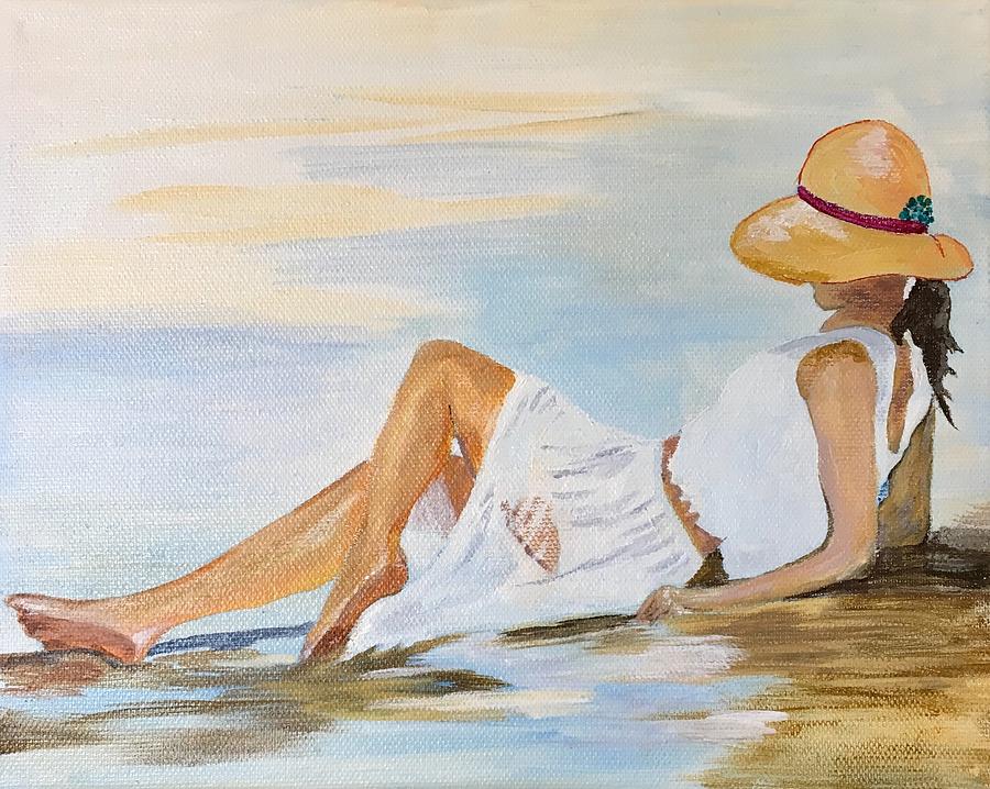 Beach Girl Painting By Cyndee Ross Fine Art America   1 Beach Girl Cyndee Ross 