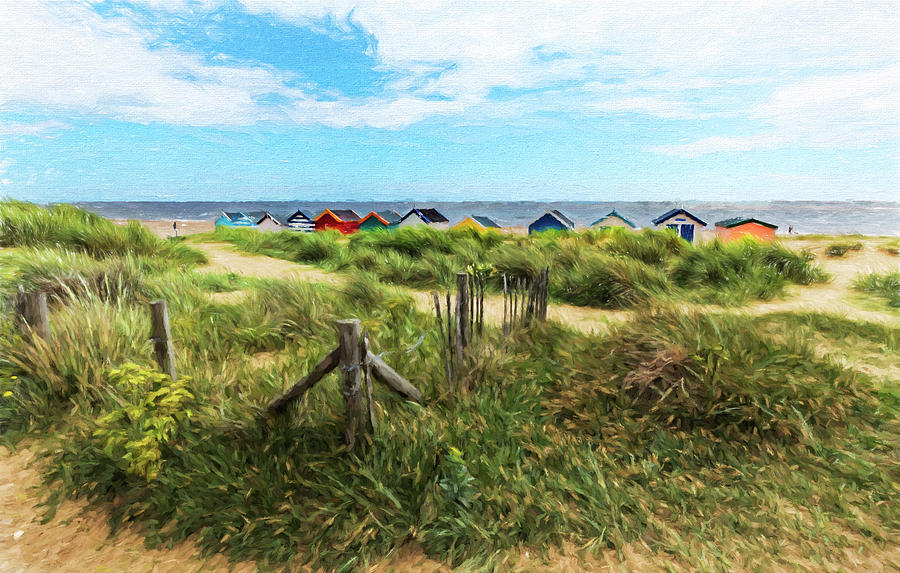 Beach Huts #1 Digital Art by Ian Merton