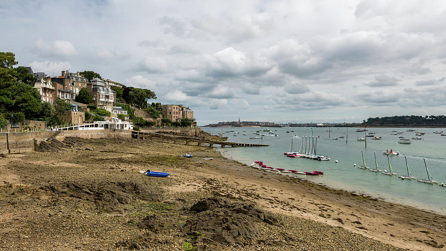 Beach of Dinard and old city of Saint-Malo in the background Photograph ...