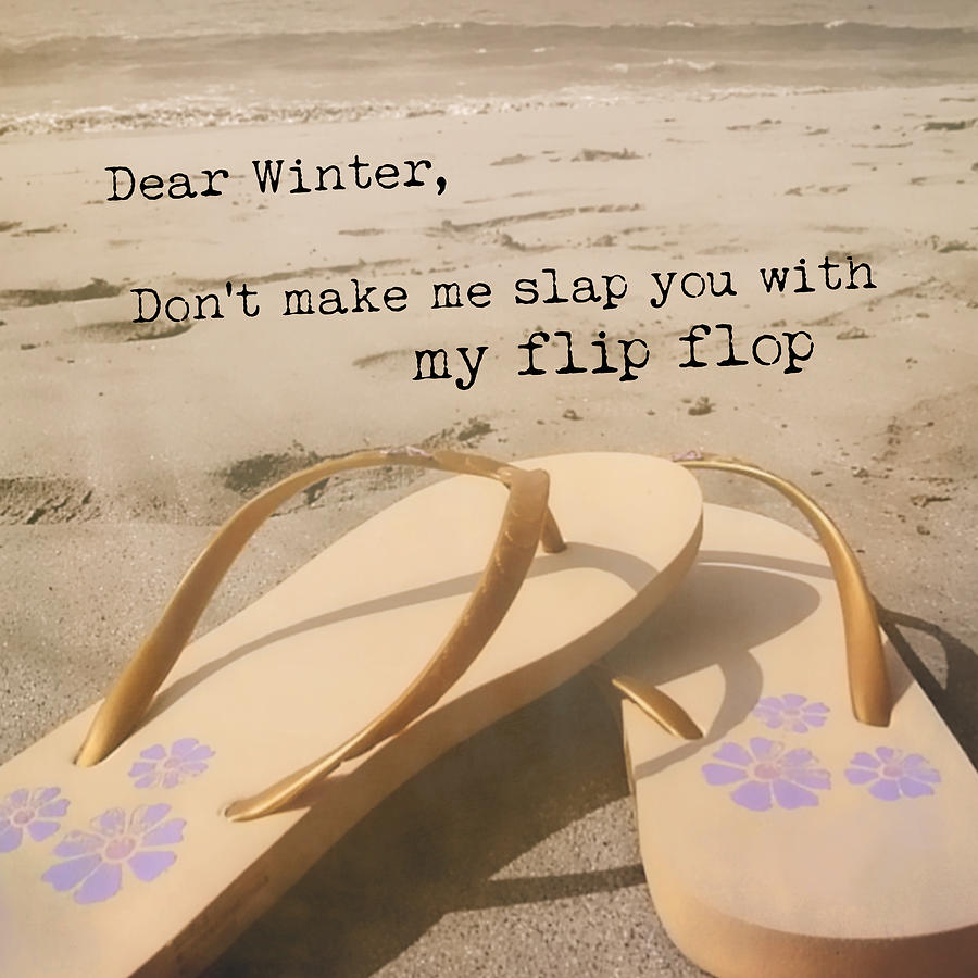Winter Photograph - BEACH THERAPY quote #2 by Jamart Photography