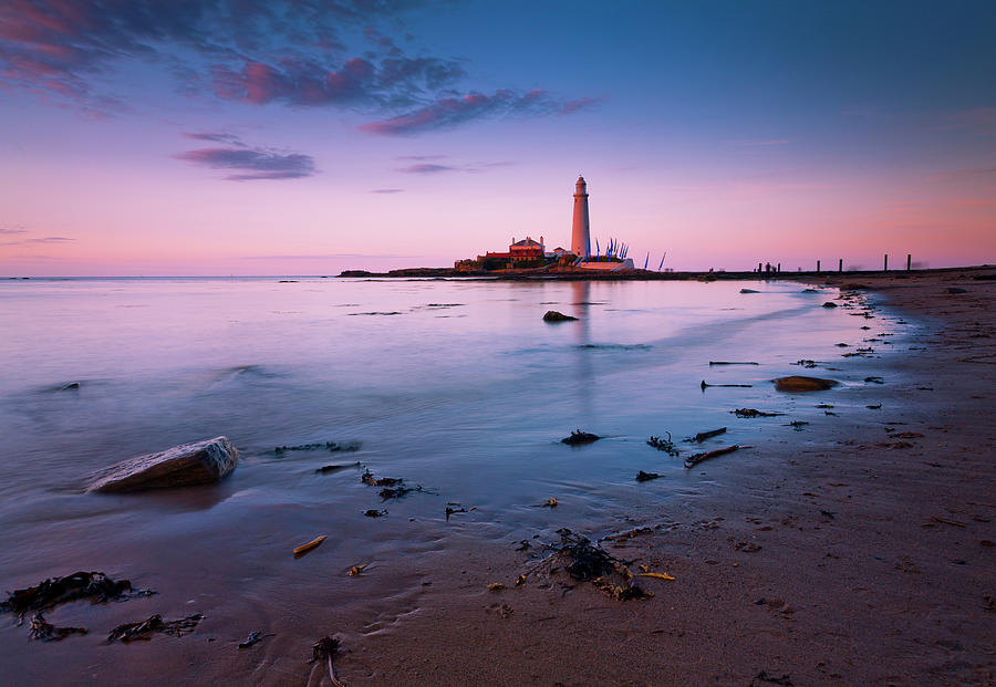 Beach With View Of Lighthouse #1 Digital Art by Olimpio Fantuz - Fine ...