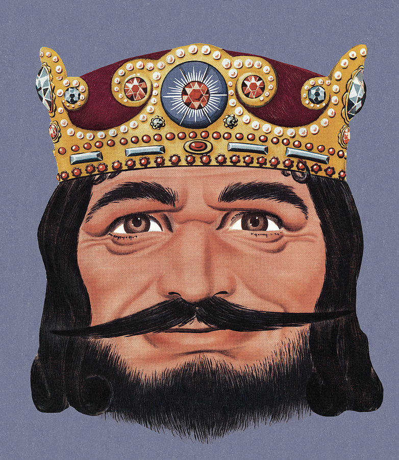 Vintage Drawing - Bearded King #1 by CSA Images
