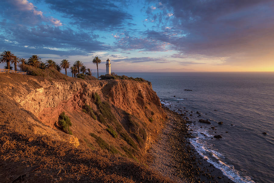 Beautiful Point Vicente Lighthouse at Sunset #1 Photograph by Andy Konieczny