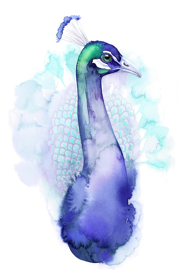 Bejeweled Peacock I #1 Painting by Grace Popp