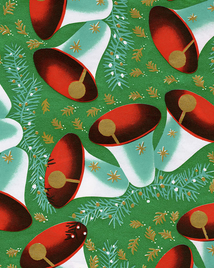 Christmas Drawing - Bells Pattern #1 by CSA Images