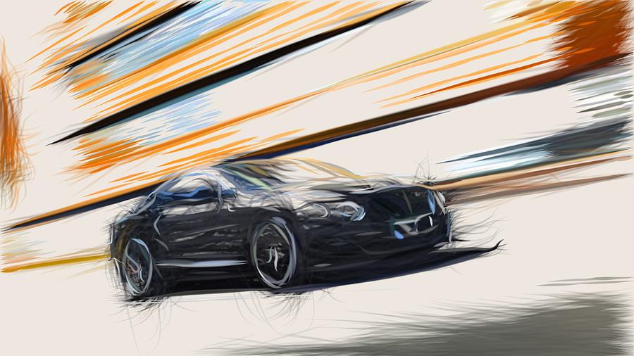 Bentley Continental GT Speed Drawing #2 Digital Art by CarsToon Concept