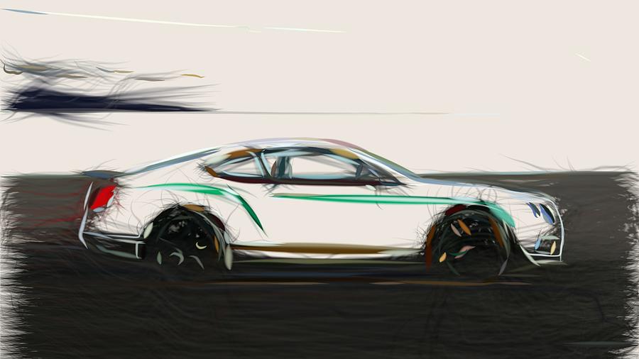 Bentley Continental GT3 R Drawing #2 Digital Art by CarsToon Concept