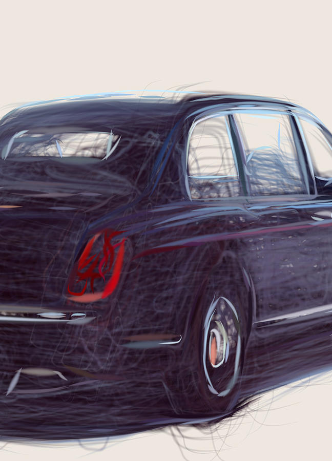 Bentley State Limousine Drawing Digital Art by CarsToon Concept Fine