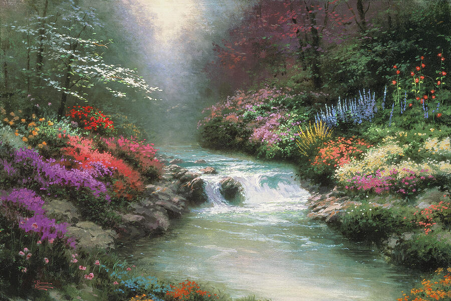 Beside Still Waters #1 Painting by Thomas Kinkade Beside Still Waters #1 Painting by Thomas Kinkade