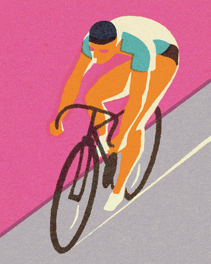 Sports Drawing - Bicycle Racer #1 by CSA Images