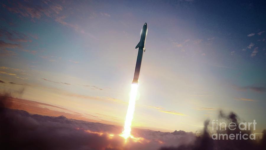 Big Falcon Rocket In Flight #1 Photograph by Spacex/science Photo Library