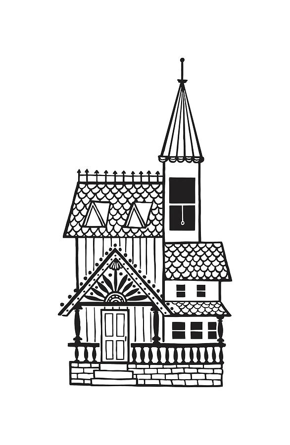 simple victorian house drawing