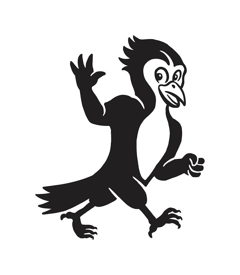 Black And White Drawing - Bird Gesturing #1 by CSA Images