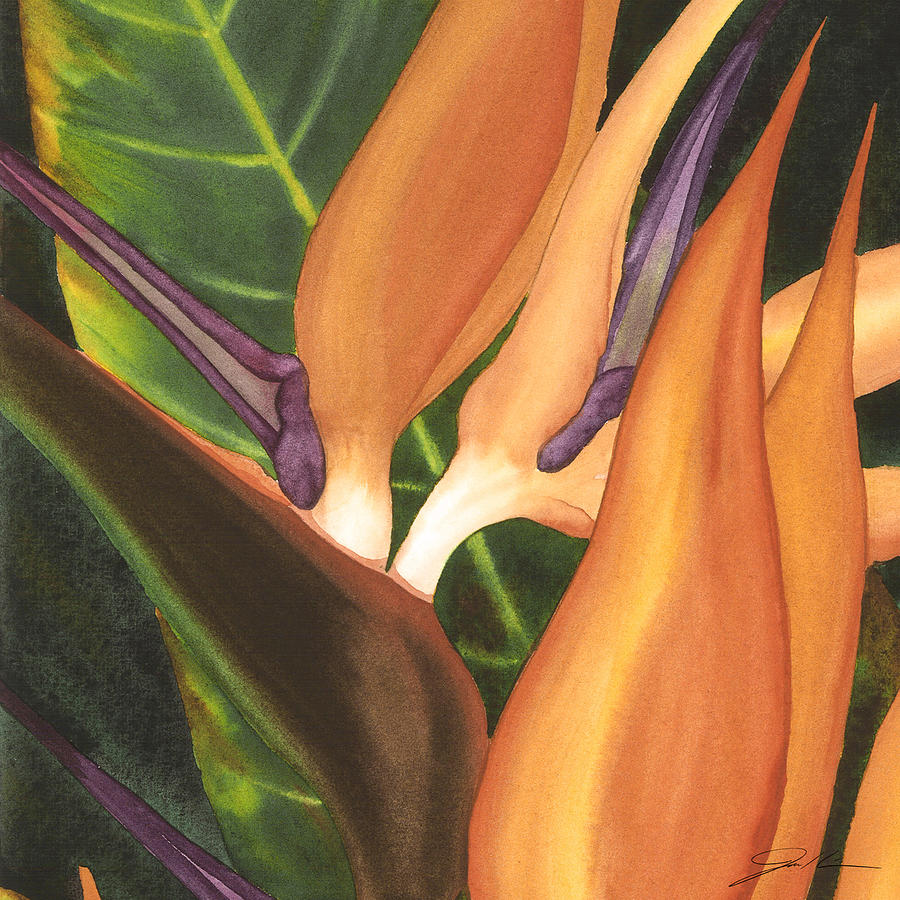 Bird Of Paradise Tile I #1 Painting by Jason Higby
