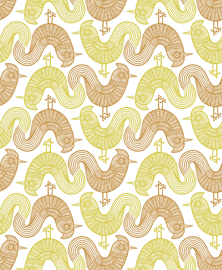 Chicken Drawing - Bird Pattern #1 by CSA Images