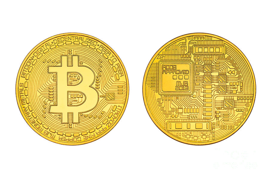 Bitcoin coin isolated #1 Photograph by Benny Marty