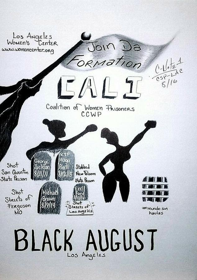 Black August Los Angeles Drawing by Donald C-Note Hooker