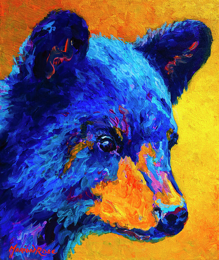 Animal Painting - Black Bear Cub 2 #1 by Marion Rose
