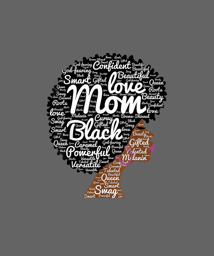 Black History Month Afro Word Art Natural Hair T-shirt Digital Art by ...