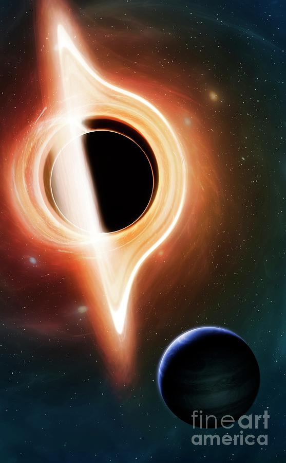Space Photograph - Black Hole Seen From A Planet #1 by Mark Garlick/science Photo Library