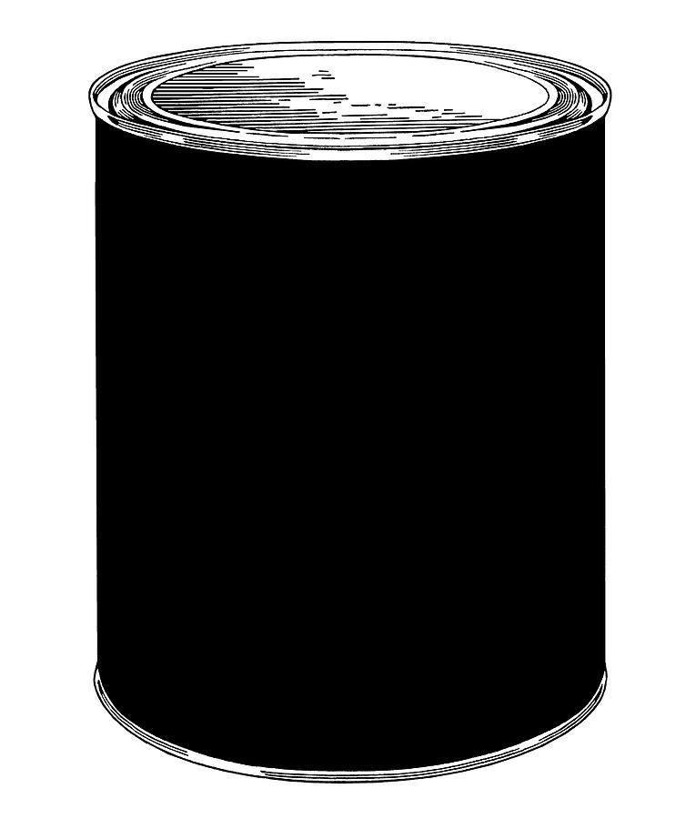 Black And White Drawing - Blank Can #1 by CSA Images
