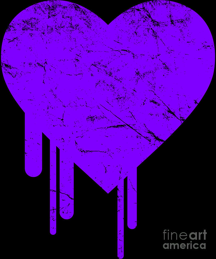 Bleeding Purple Heart Digital Art by Flippin Sweet Gear