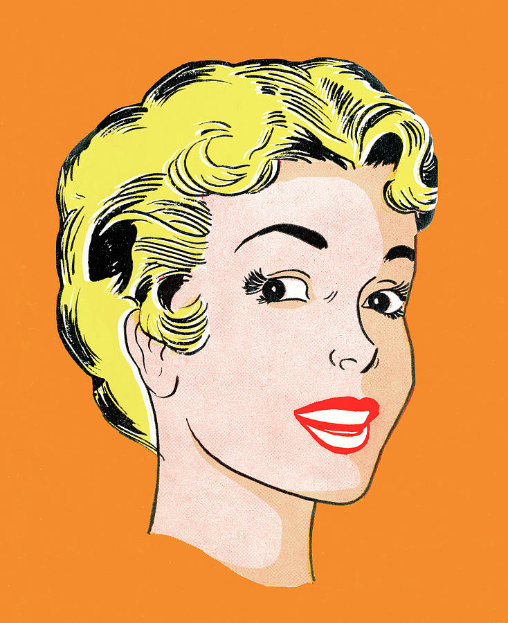 Vintage Drawing - Blond woman #1 by CSA Images