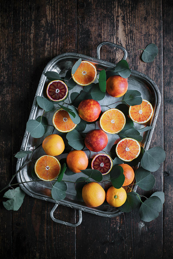 Blood Oranges, Whole And Halved #1 Photograph by Justina Ramanauskiene