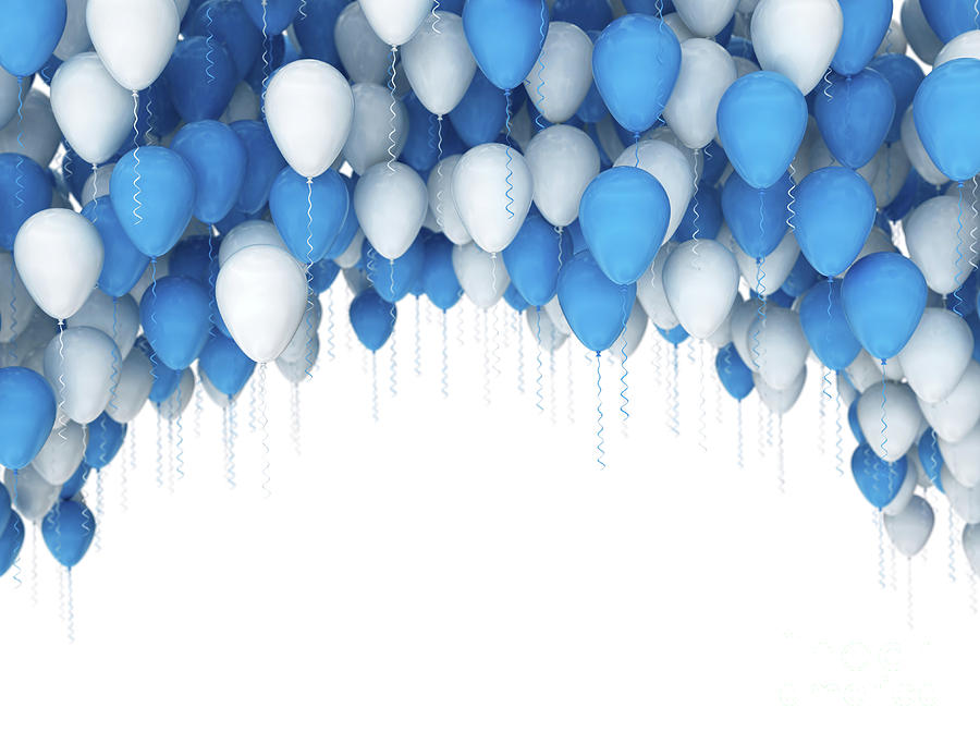 Blue And White Balloons #1 Photograph by Jesper Klausen/science Photo Library