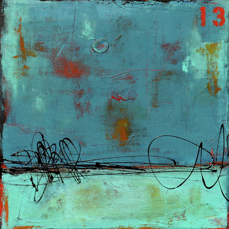 Abstract Painting - Blue Bay Marina I #1 by Erin Ashley