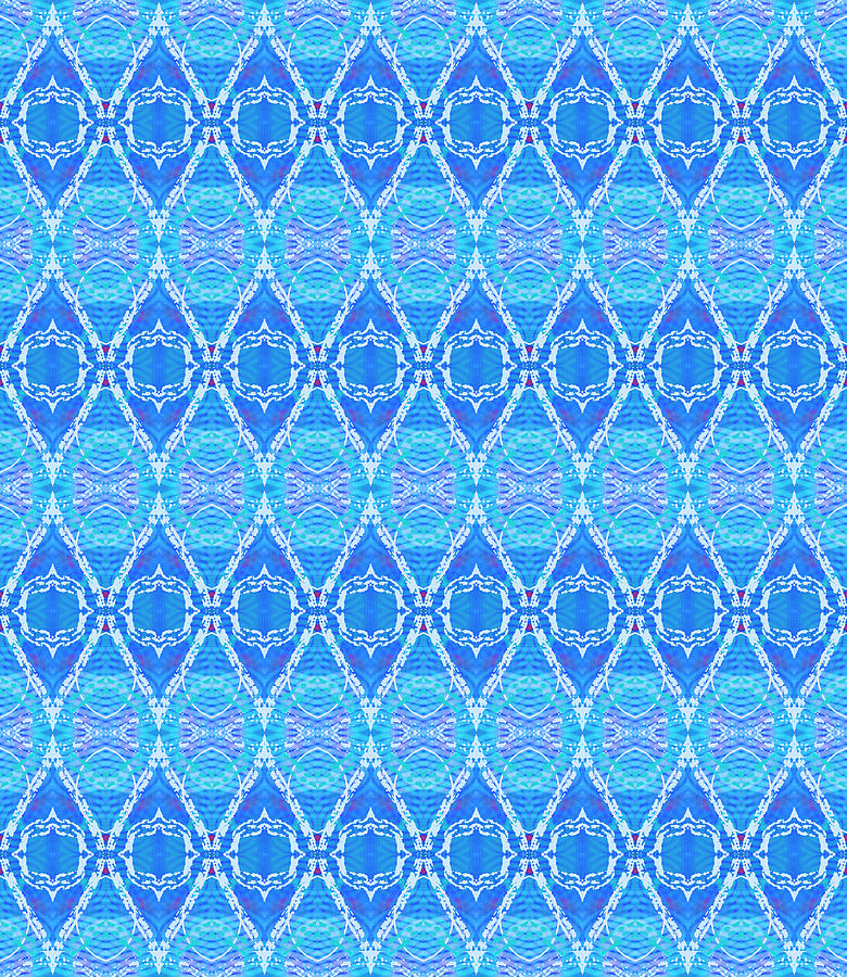 Abstract Digital Art - Blue Diamonds #1 by Deanna Tolliver