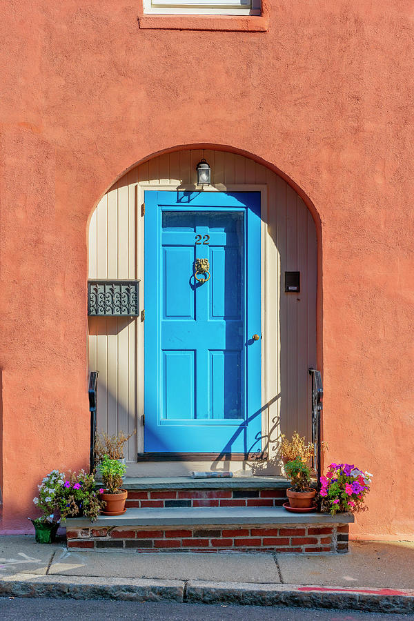 Blue Door, Boston, Ma #1 Digital Art by Laura Zeid