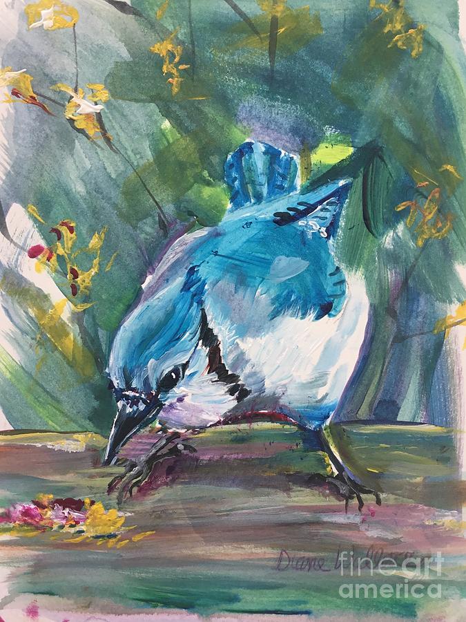 Blue Jay Attitude #1 Painting by Diane Wallace