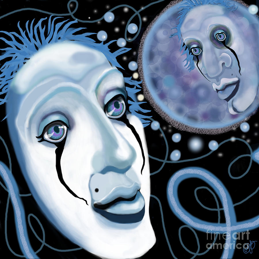 Blue Moon Mirror Digital Art by Carol Jacobs