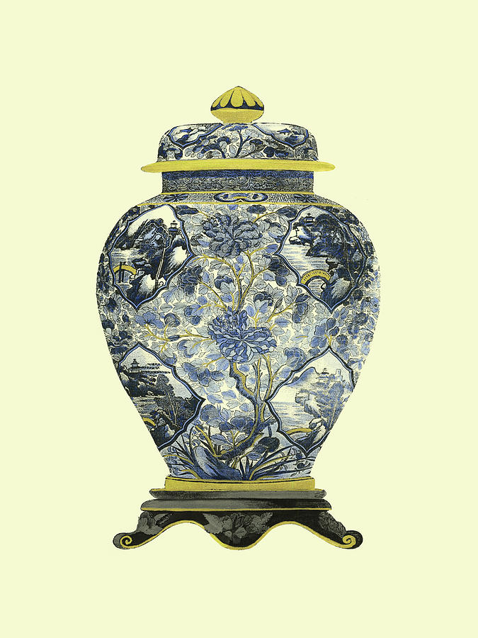 Blue Porcelain Vase II #1 Painting by Vision Studio - Pixels