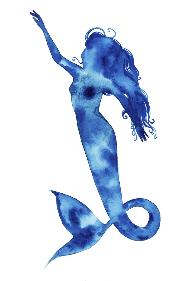 Blue Sirena I #1 Painting by Grace Popp