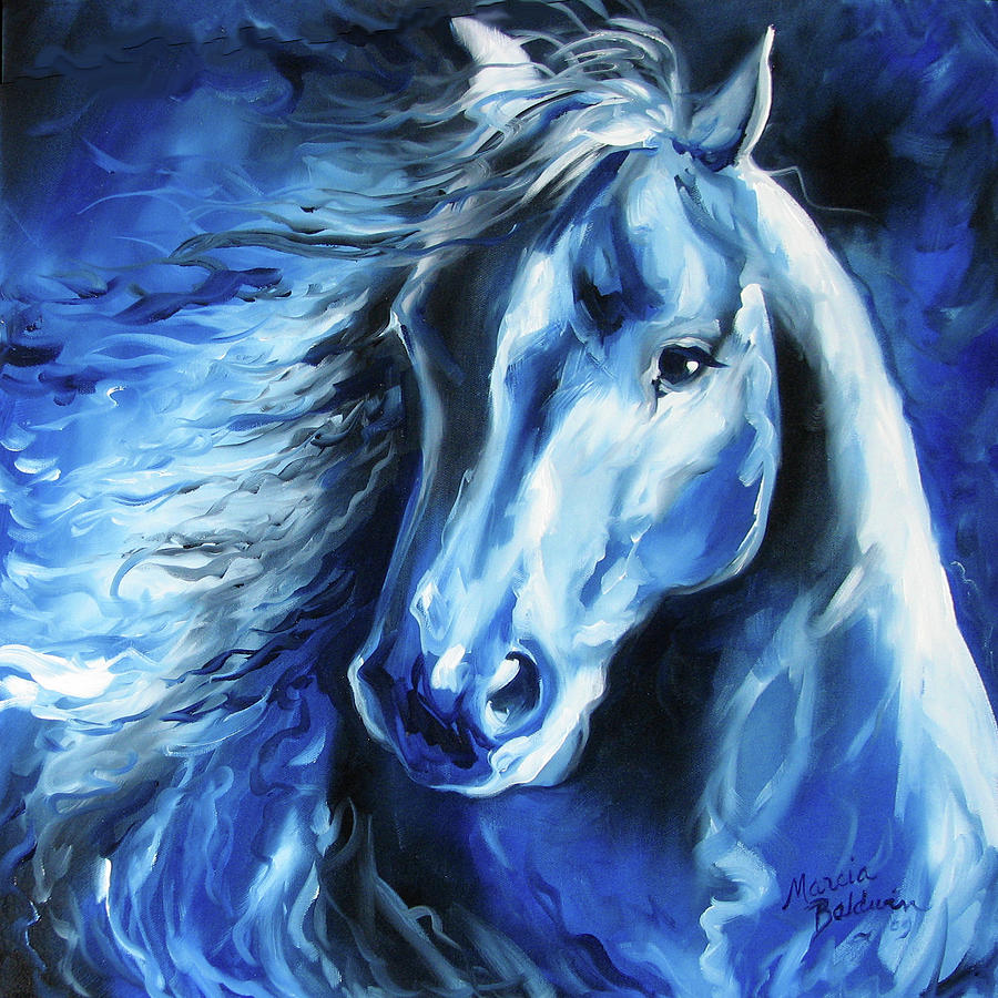 Horse Painting - Blue Thunder #1 by Marcia Baldwin
