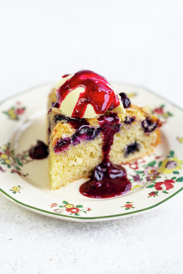 Blueberry Almond Cake gluten Free #1 Photograph by Lucy Parissi